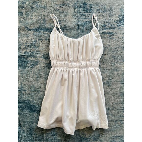 Aritzia Tops - Aritzia Wilfred White GoodLux Ruby Drapey Jersey Scoopneck Peplum Top XXS